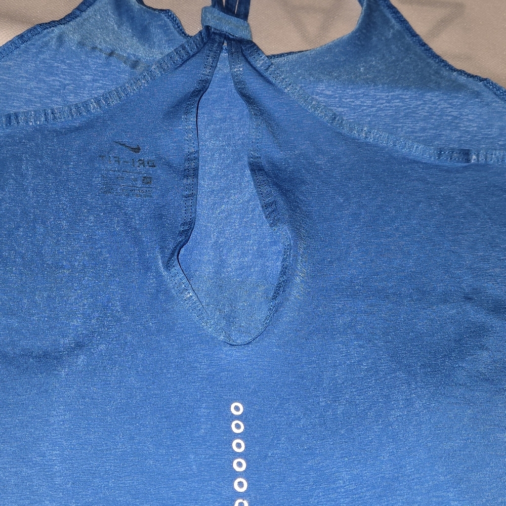 1 Nike Blue Athletic Tank Top Sleeveless Performance - Picture 4 of 5